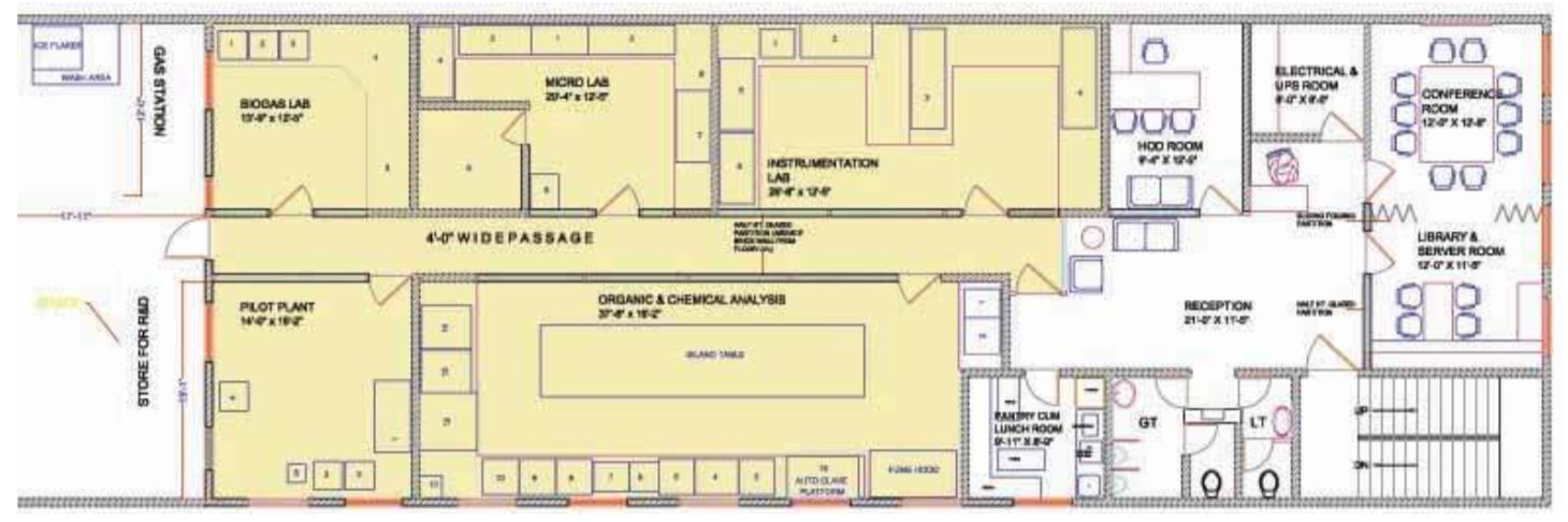 single corridor with office clustered